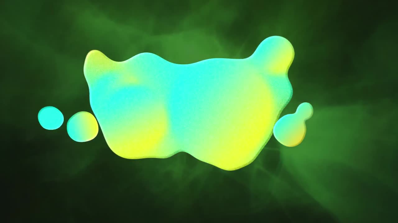 Animation of blot over green waves on black background