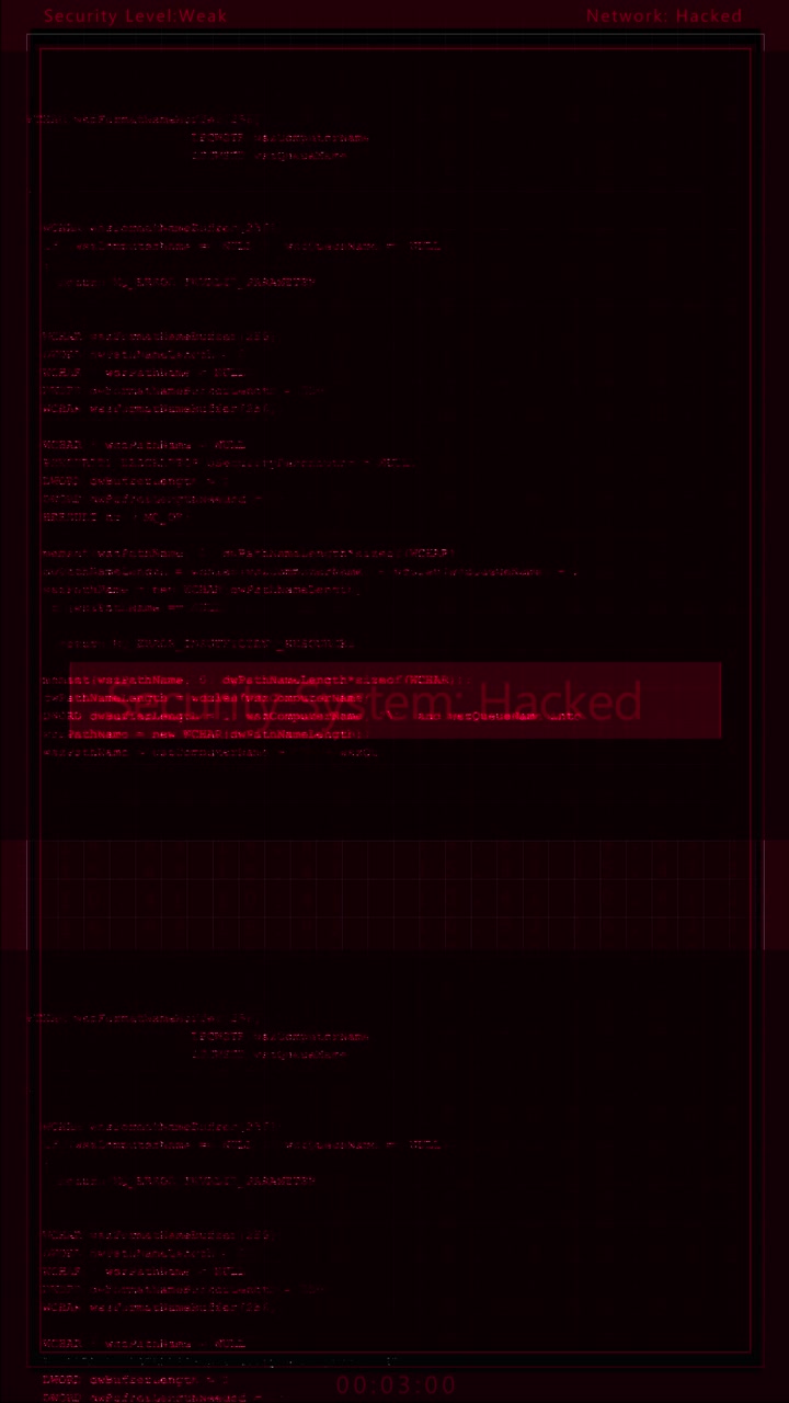 Digital hacking alert source code warning cybersecurity breach interface it security technology