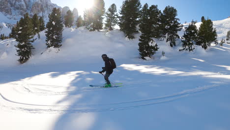 skiing in the italian alps