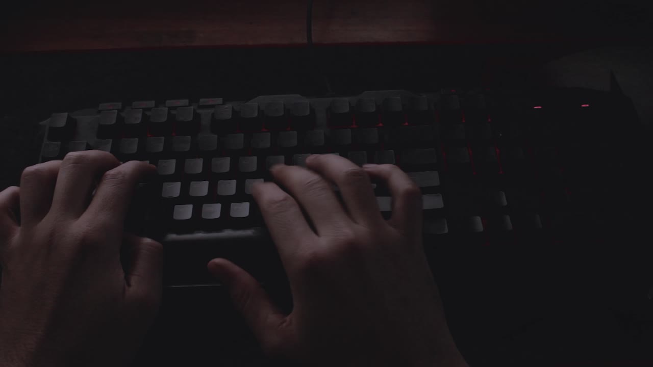 Writing on computer keyboard