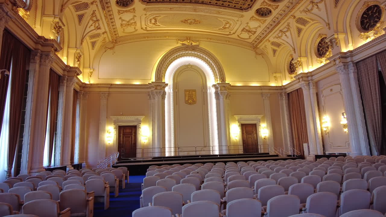 The inside of the Palace of Parliament in Bucharest, Romania