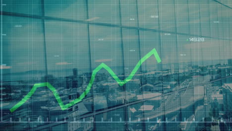 Animation-of-financial-data-processing-over-cityscape