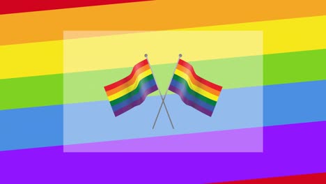 Animation-of-rainbow-flags-over-rainbow-stripes