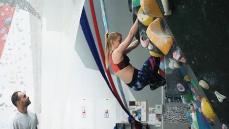 People-in-a-climbing-wall-centre