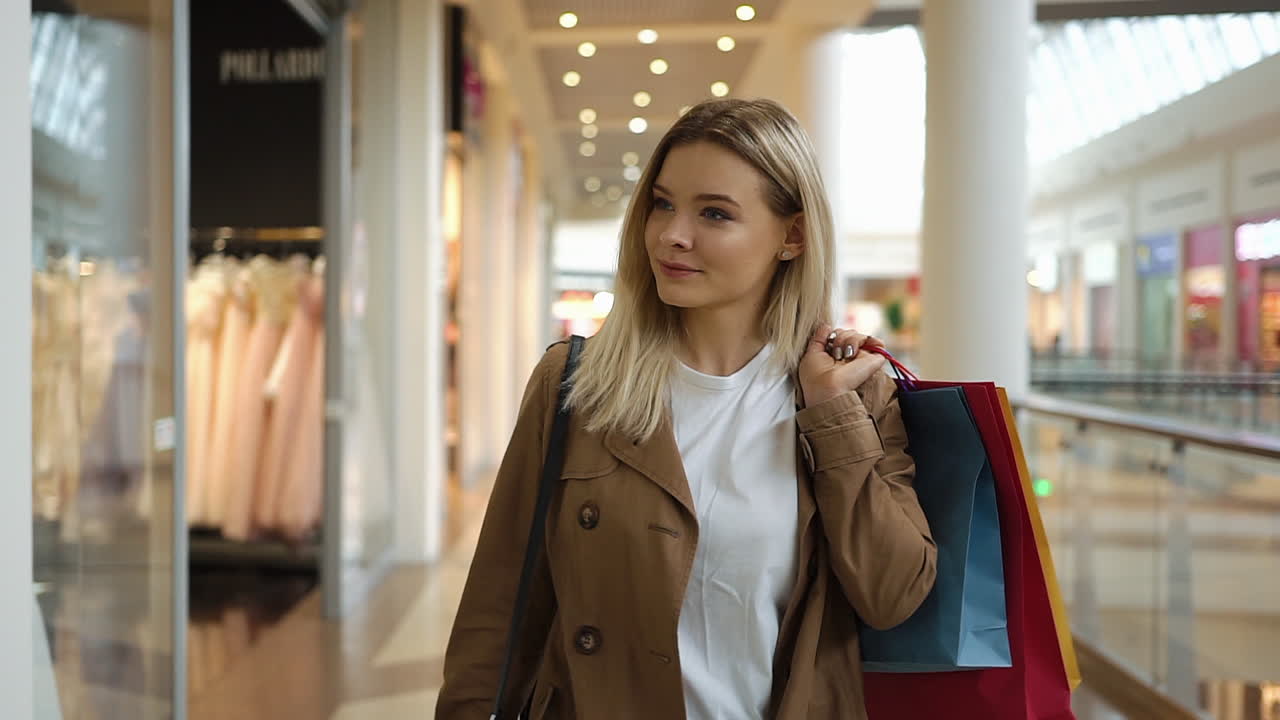 Woman shopping in a mall