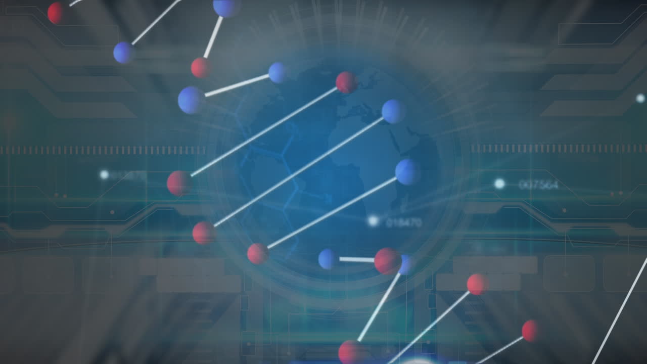 데이터 처리에 대한 dna 가닥의 애니메이션