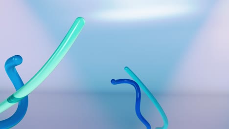 slow motion 3d dna strands flowing, human hemoglobin protein