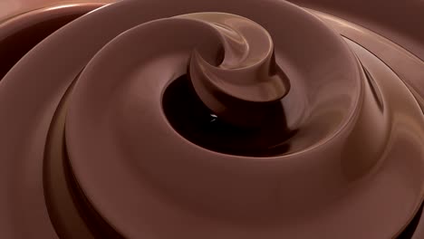 la crema de chocolate giratoria. vista de primer plano. animación en bucle.
