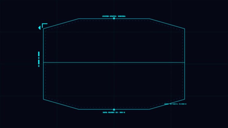 Futuristic Digital HUD Interface Frame with Scanning Line