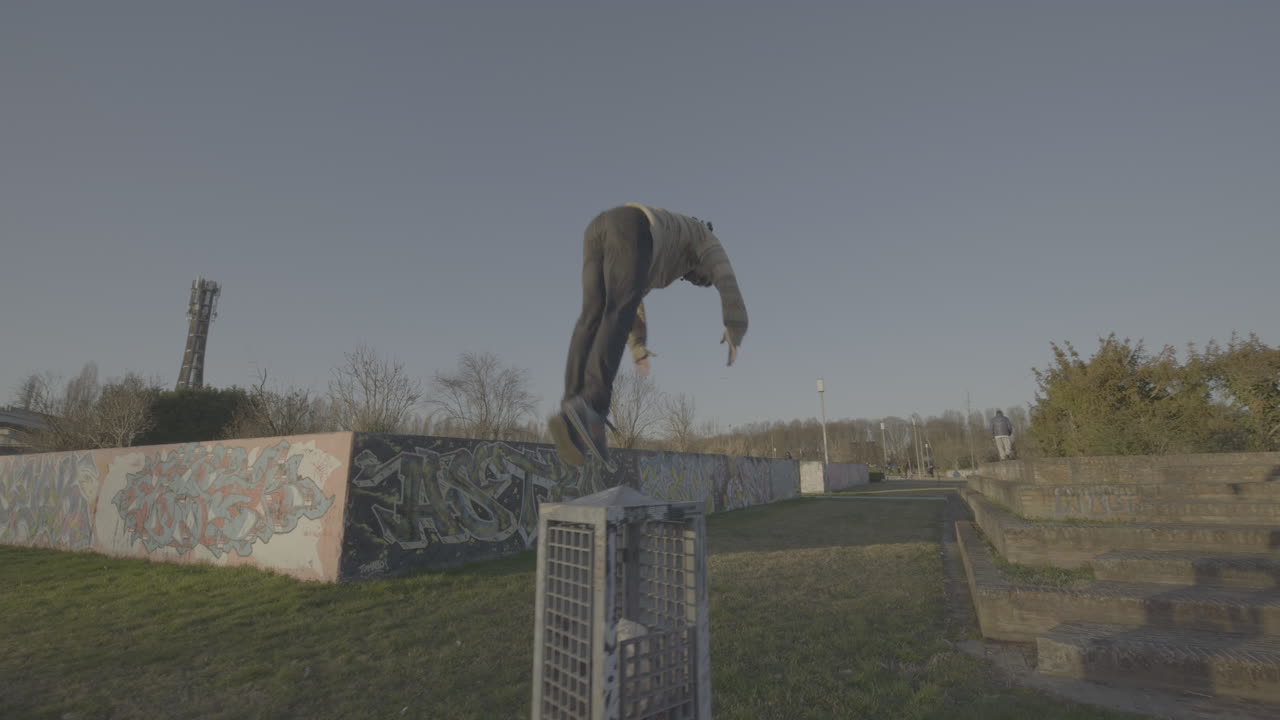 Parkour Jump in Urban Park