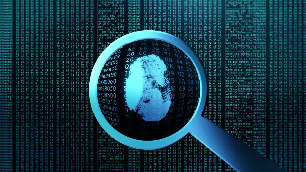 holograma de huellas dactilares escaneo de sistema de seguridad tecnología de bucle de fondo escaneo de virus