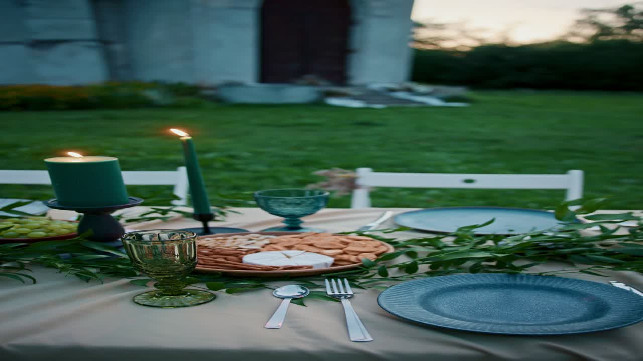 elegante cena al aire libre
