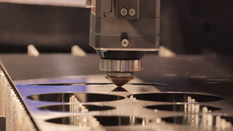 cnc laser cutting of metal, modern industrial technology.