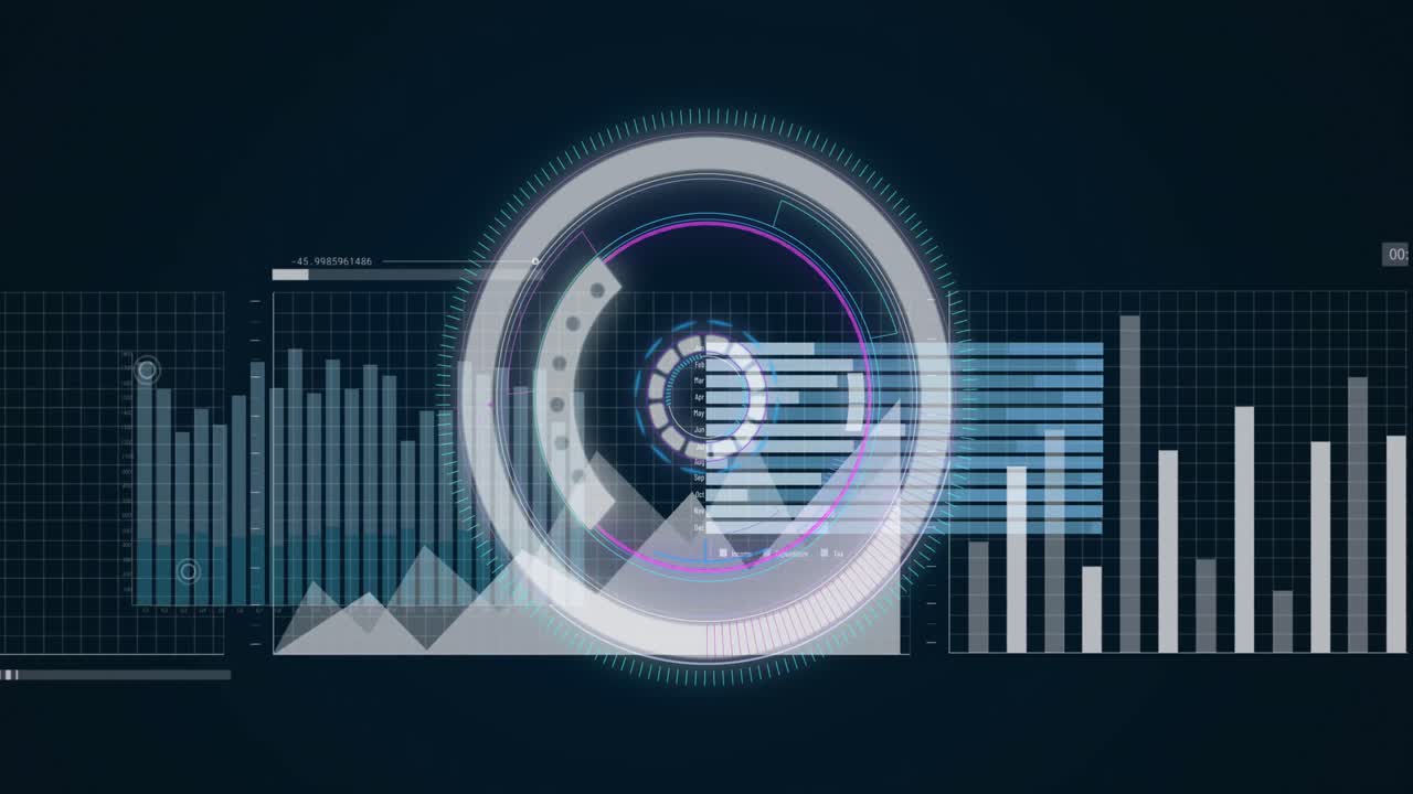 animación del procesamiento de datos sobre el escaneo del alcance