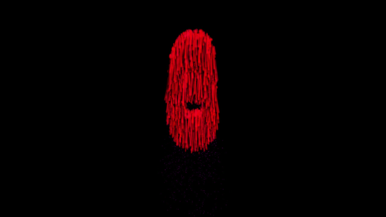 Animation du numéro six avec du sang qui coule sur fond transparent