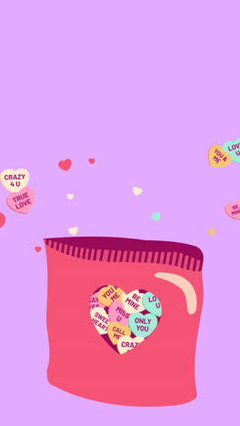 motion graphic of hand drawn flat design conversation hearts illustration