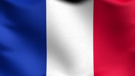 bucle sin costura 4k vdo. bandera nacional de francia soplando en el viento aislado. diseño abstracto patriótico oficial. ilustración de renderización 3d del símbolo del signo ondulante.