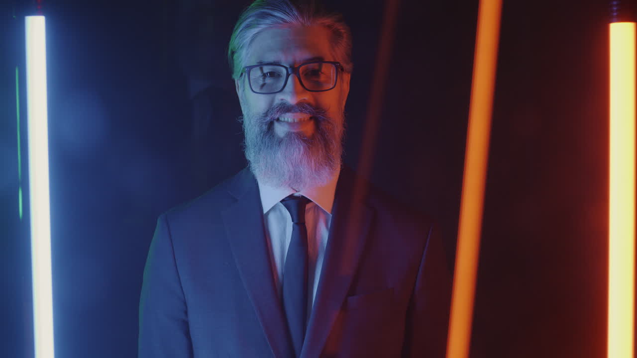 Businessman in Neon Light