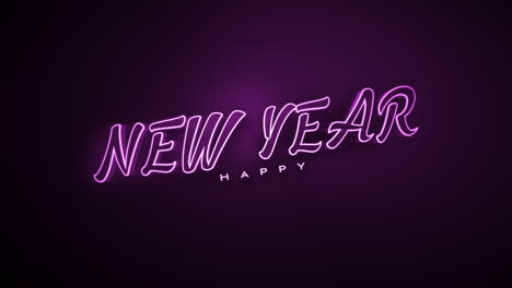 texto de feliz año nuevo monocromático oscuro en degradado púrpura