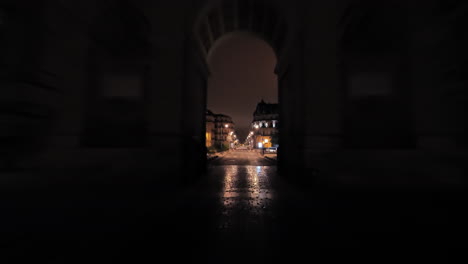 Beautiful-rich-area-empty-streets-of-Montpellier-during-the-night-lockdown-Franc