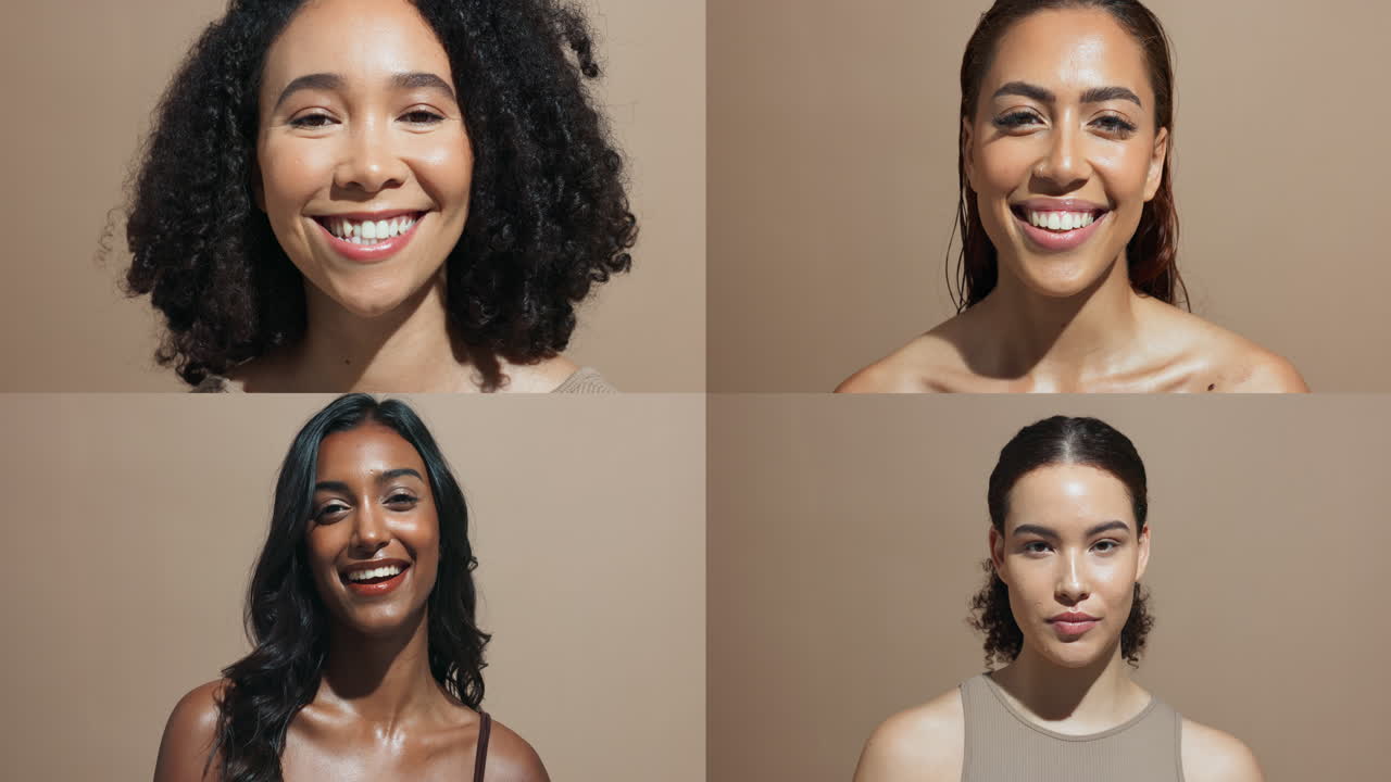 Grupo diverso de mujeres sonriendo