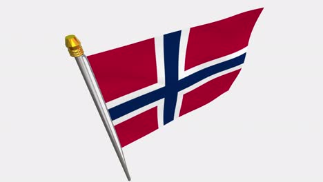 loop video of norwayflag  fluttering in the wind, slow motion video of 4k , with alpha channel