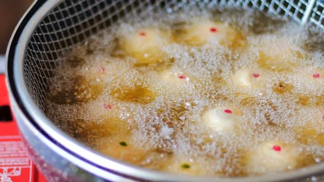 preparation of puff pastry dough for the fried chinese pastry.