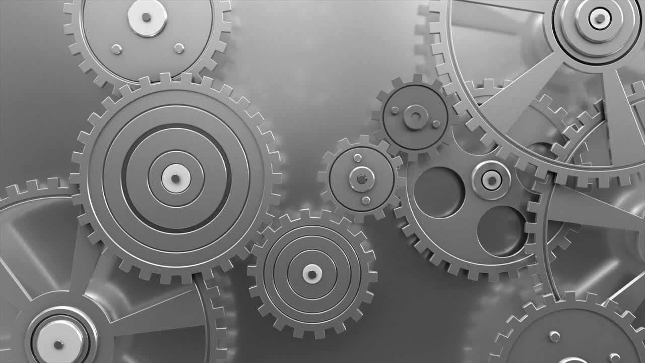 기어와 함께 산업용 비디오 배경 3d 애니메이션