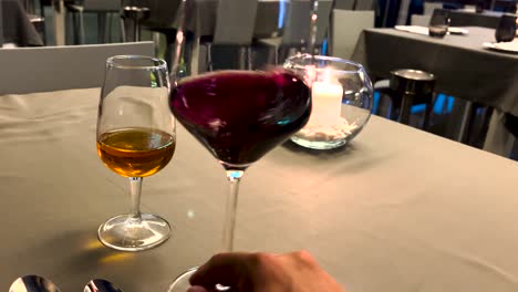 tasting of red wines in the cellar