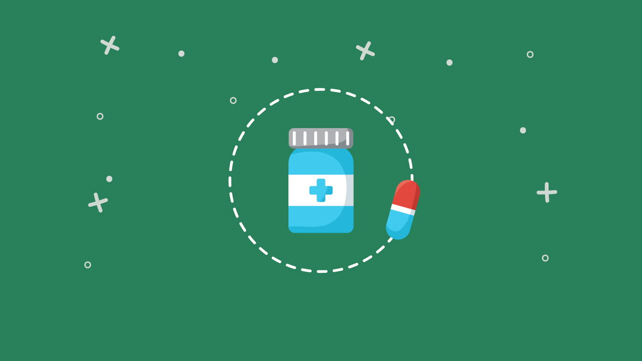 약이 들어있는 의료 용기