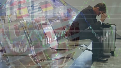 der geschäftsmann wartet im flughafenterminal in erwartung