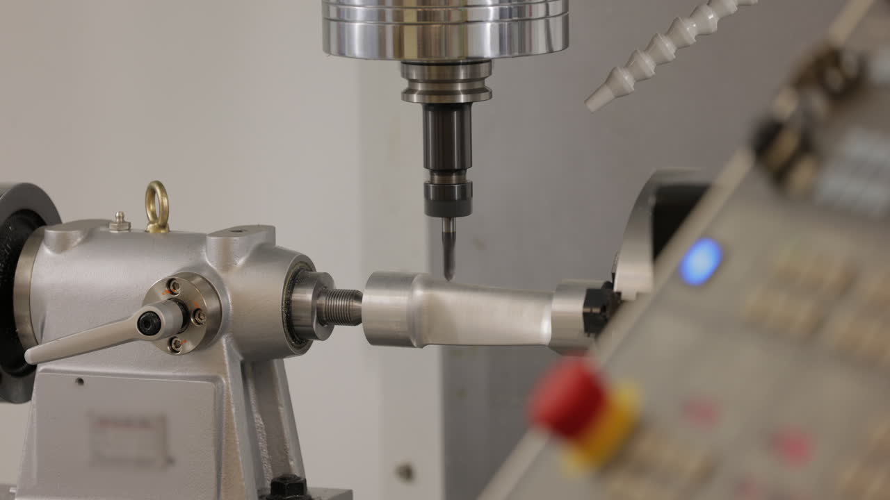 lavorazione dei metalli macchina di fresatura cnc. taglio del metallo tecnologia di lavorazione moderna.