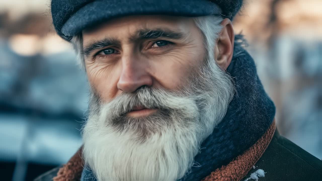Portrait of a Senior Man in Winter