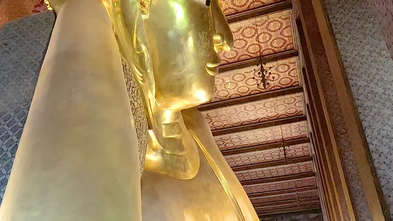 Giant Golden Buddha Statue in a Thai Temple