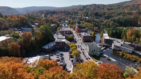 new england autumn color with fall leaves in springfield vermont