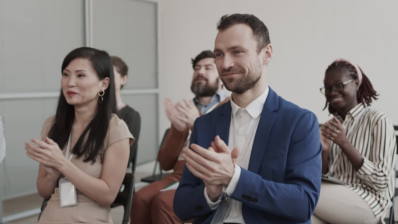 Diverse Colleagues Applauding on Meeting