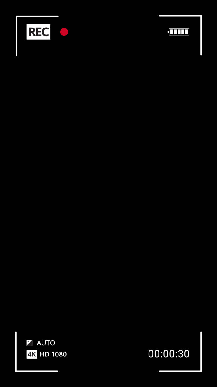 Vertical Camera Recording Interface Overlay with Black Background