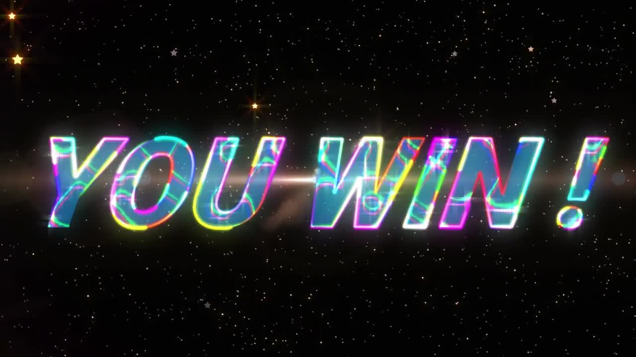 밤하늘의 별들 위에서 텍스트를 이기는 애니메이션