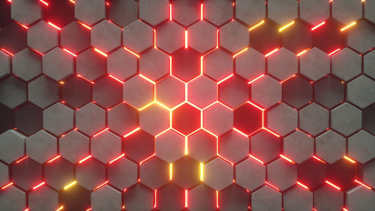 fondo hexagonal geométrico abstracto. concepto futurista y tecnológico. renderizado en 3d de bucle infinito