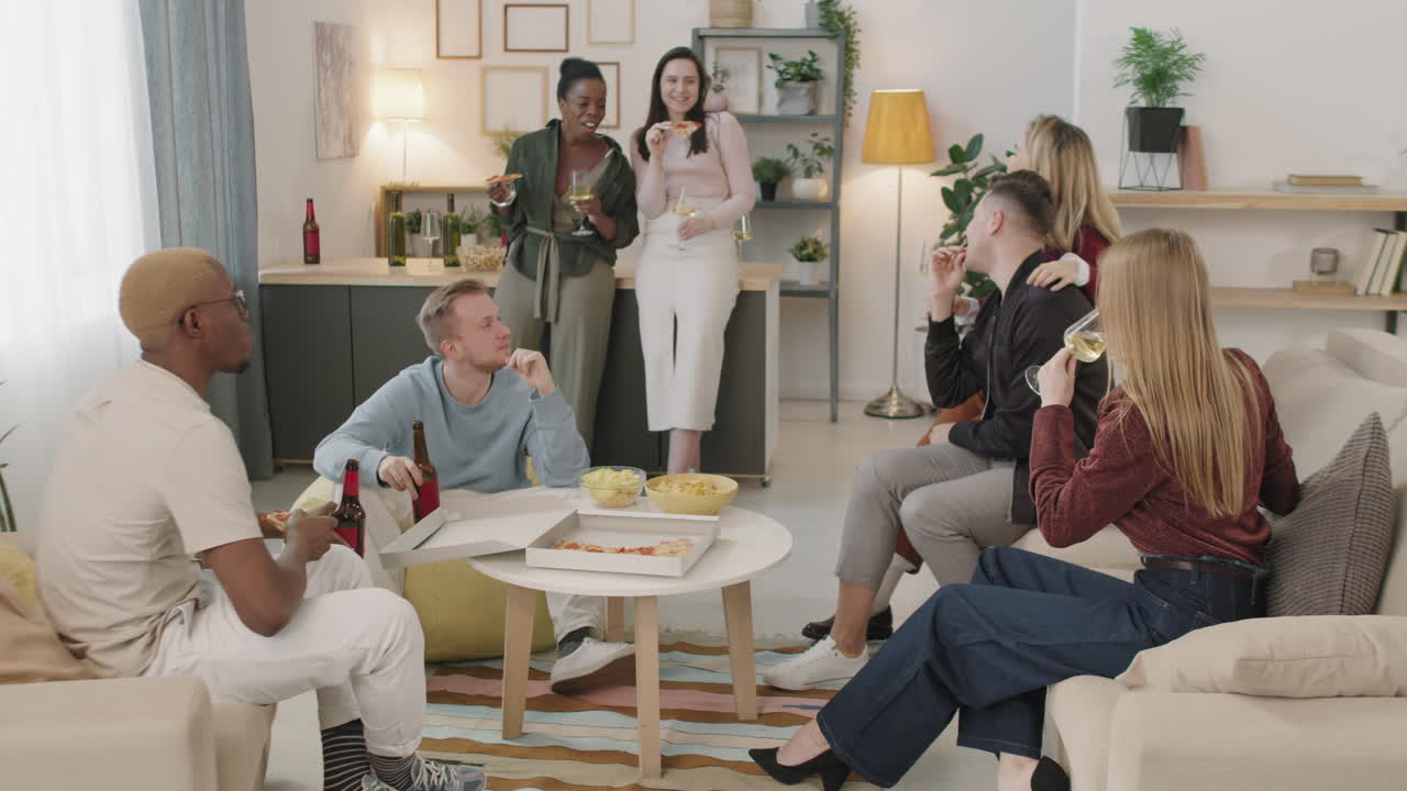 Group of Young People Having Get-Together