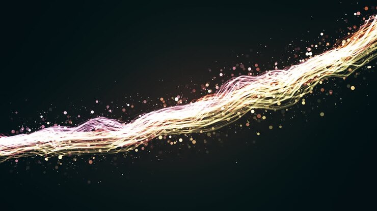 glowing particle line, 4K abstract background