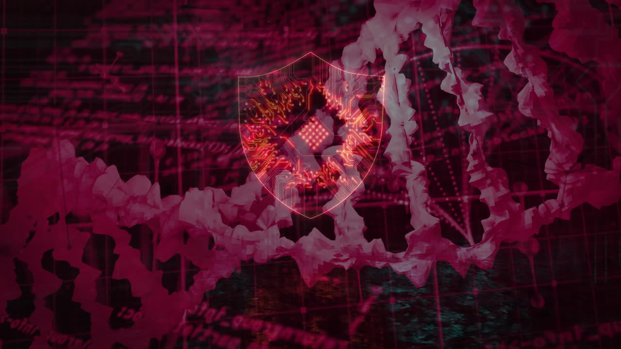 dna ストレンドのアニメーションシールドデジタルデータ処理