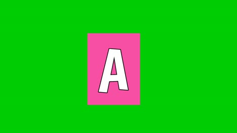 Animation-variations-of-A-letter-on-green-screen