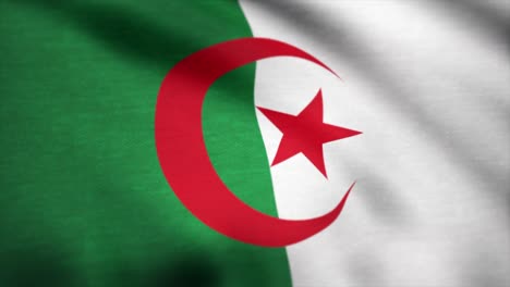 algeria flag waving animation. flag of algeria waving in the wind