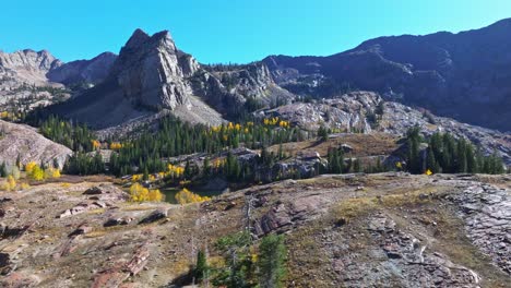 Aerial---Flying-over-Lake-Blanche-in-Big-Cottonwood-Canyon-Utah