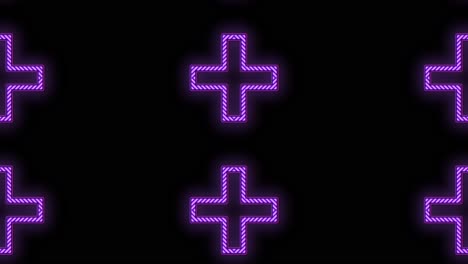 pulsing neon purple crosses pattern in rows 5