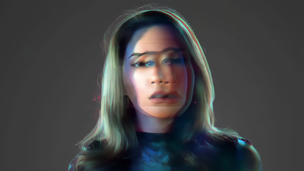 Anaglyph Digital Portrait of a Woman
