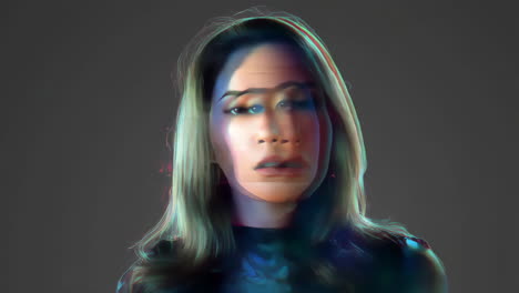 anaglyph digital portrait of a woman