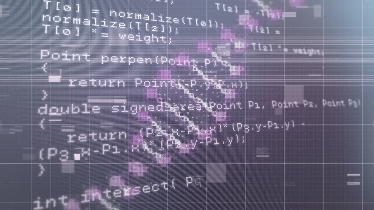 Animation of digital interface with world map and data processing over in blue on black
