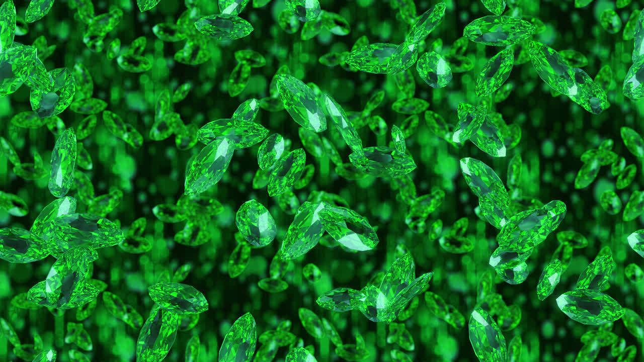 에메랄드 배경 루프 타일 회전